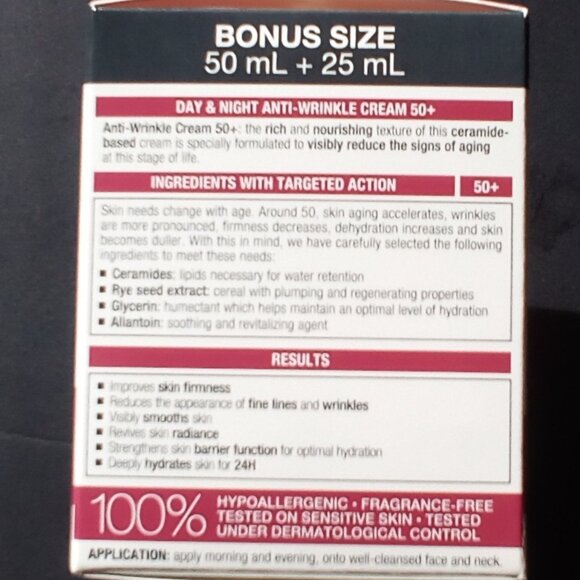 MARCELLE ANTI-WRINKLE CREAM WITH CERAMIDES ,DAY or NIGHT REPAIR BONUS SIZE 75 ml - Picture 6 of 9